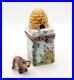 New_French_Limoges_Trinket_Box_Beehive_w_Colorful_Flowers_Removable_Cute_Bear_01_bgka