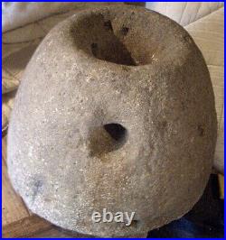 Original Antiquarian Quern Stone a heavy'beehive' quernstone, top grindstone