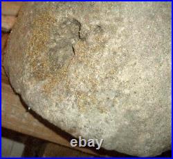 Original Antiquarian Quern Stone a heavy'beehive' quernstone, top grindstone