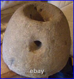 Original Antiquarian Quern Stone a heavy'beehive' quernstone, top grindstone