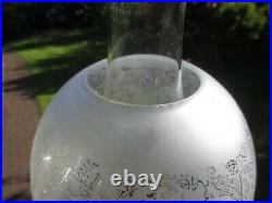 Original Antique Acid Etched Beehive Duplex Oil Lamp Shade