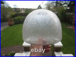 Original Antique Acid Etched Beehive Duplex Oil Lamp Shade