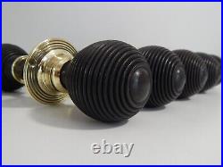 Original Reclaimed Victorian Ebony Rim Lock Beehive door knobs 5 x Pairs