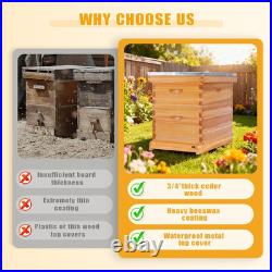 POLLIBEE 8 Frame Beehive Beeswax Coated Langstroth Bee Hives Include 1 Deep Boxe