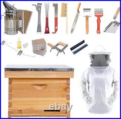 POLLIBEE Beehive Starter Kit, 8-Frame Bee Hives and Beekeeping Tool Kit, Bee Hiv