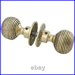 Pack of 7 Solid Unlacquered Brass Beehive Style Door Knob Pair New Knobs Set