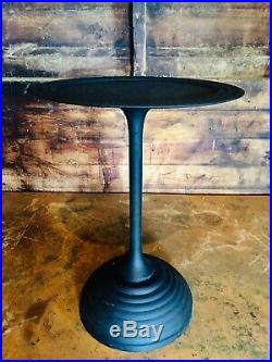 Pair Ebonised Cast Metal Content Sir Terence Conran Circular Tables Beehive Base