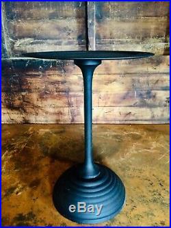 Pair Ebonised Cast Metal Content Sir Terence Conran Circular Tables Beehive Base