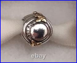 Pandora Two Tone 14ct Gold Beehive Charm 790577 Very Rare Retired Discontinued