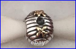 Pandora Two Tone 14ct Gold Beehive Charm 790577 Very Rare Retired Discontinued