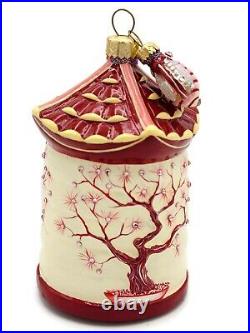 Patricia Breen Zenskep Fantasy Chinoiserie Bordeaux Asian Holiday Tree Ornament