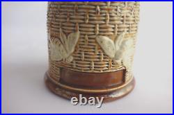 RARE Antique Doulton Lambeth Pottery Bee Hive Match Holder & Striker