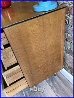 RETRO MID CENTURY 1950s Oak Veneer chest of drawers BEE HIVE design Stunning