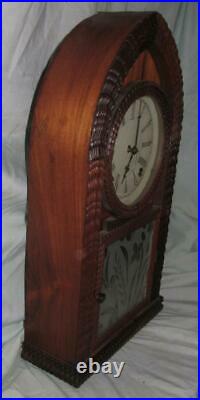 Rare J. C. Brown Forestville Clock Manufactory Ripple Cut Beehive Clock Working