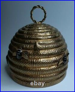 Rare Mottahedeh Brass Beehive Honey Pot