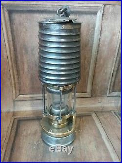Rare Patterson Beehive Top High Candle Power Miner's Lamp