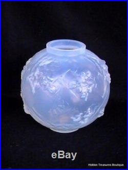 Rare Sabino Les Abeilles Beehive French Opalescent Blue Art Glass Vase Signed
