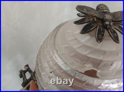 Rare Victorian Antique Double Beehive Shaped Honey Preserve Pots On Stand