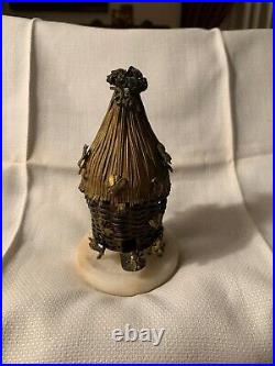 Rare Victorian Beehive Casket Perfume scent bottle FRANCE One Of A Kind