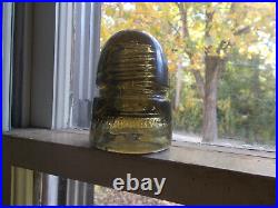 Rare Yellow Olive Color Canadian Pacific Ry. Co Glass Beehive Insulator
