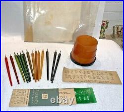 Rare set 14 vintage BAKELITE Calligraphy Stenography tools with Beehive Pen Holder