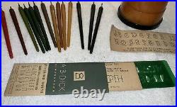 Rare set 14 vintage BAKELITE Calligraphy Stenography tools with Beehive Pen Holder