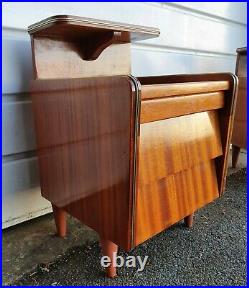 Retro Mid Century 1960's TEAK bedside tables / drawers DANISH Inspired BEE HIVE