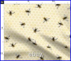 Round Tablecloth Hive Honeycomb Yellow Beehive Beekeeping Bee Cotton Sateen