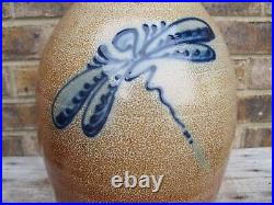 Rowe Pottery Historical Collection 2004 Stoneware Beehive Jug Dragonfly