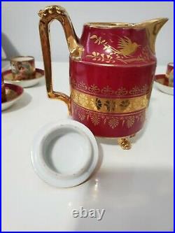 Royal Vienna Beehive Shield Mark Tea Pot With 4 Demitasse Cups Circa 1890