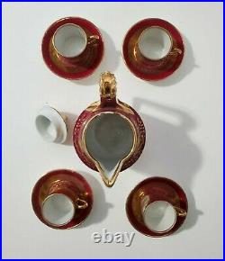 Royal Vienna Beehive Shield Mark Tea Pot With 4 Demitasse Cups Circa 1890