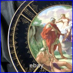 Royal Vienna Charger 12 Mythological Beehive Mark, Hand Painted, Gilt/cobalt Bl