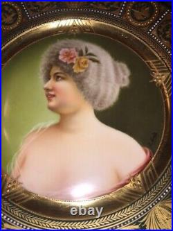 Royal Vienna porcelain Portrait Plate. Signed. Beehive mark. Hand Painted