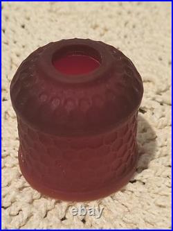 Scarlet Red Satin Beehive Honeycomb Mini Glass Fairy Lamp GLOWS Under UV 3 Read