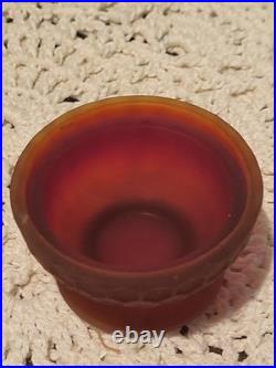 Scarlet Red Satin Beehive Honeycomb Mini Glass Fairy Lamp GLOWS Under UV 3 Read