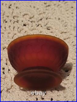 Scarlet Red Satin Beehive Honeycomb Mini Glass Fairy Lamp GLOWS Under UV 3 Read