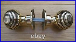 Set Of 7 Pairs Solid Brass Door Knobs Period Style Beehive