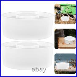 Set of 6 Reusable Plastic Bee Feeders for Hive Entrance White