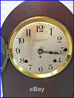 Seth Thomas Sonora #14 5 Bell Chime Clock Beehive Case Runs Not Striking/Chiming