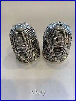 Silver Plated Bee Hive condiments Salt & Pepper