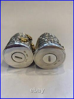 Silver Plated Bee Hive condiments Salt & Pepper