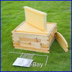 Smart Automatic Wooden Beehive Honey Flowing Bee Hive With 7 Pcs Plastic Beehiv