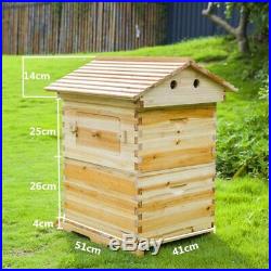 Smart Automatic Wooden Beehive Honey Flowing Bee Hive With 7 Pcs Plastic Beehiv