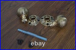 Solid Brass Door Knobs Set Of 5 Pairs Beehive Style