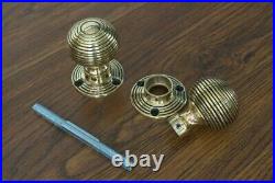 Solid Brass Door Knobs Set Of 6 Pairs Beehive Style