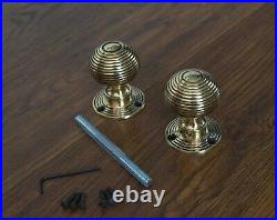 Solid Brass Door Knobs Set Of 6 Pairs Beehive Style