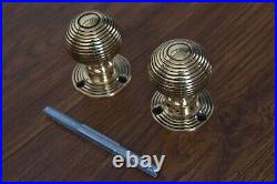 Solid Brass Door Knobs Set Of 7 Pairs Beehive Style