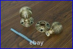 Solid Brass Door Knobs Set Of 7 Pairs Beehive Style