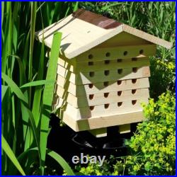 Solitary Bee Hive Wooden Habitat for Garden Pollination and Education Solitary Bee Hive Wooden Habitat for Garden Pollination and Education