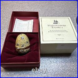 Staffordshire English Enamel Box Vintage Beehive Bee Hive Bees & Flowers